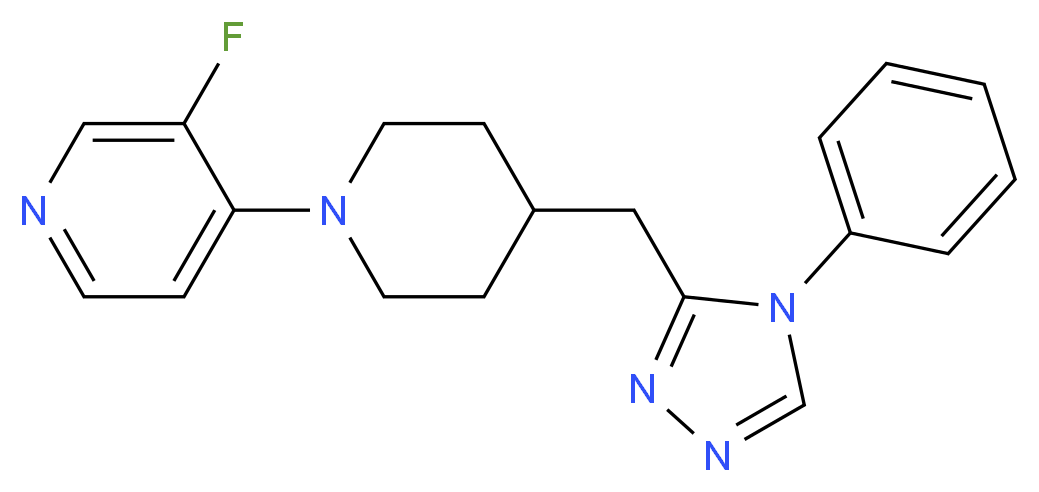 3-fluoro-4-{4-[(4-phenyl-4H-1,2,4-triazol-3-yl)methyl]piperidin-1-yl}pyridine_分子结构_CAS_)