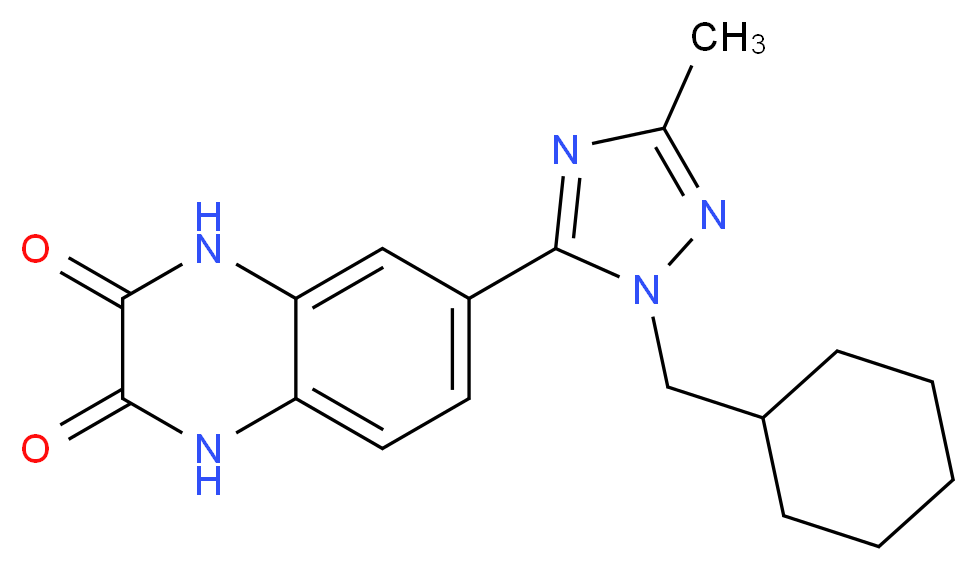 6-[1-(cyclohexylmethyl)-3-methyl-1H-1,2,4-triazol-5-yl]-1,4-dihydroquinoxaline-2,3-dione_分子结构_CAS_)