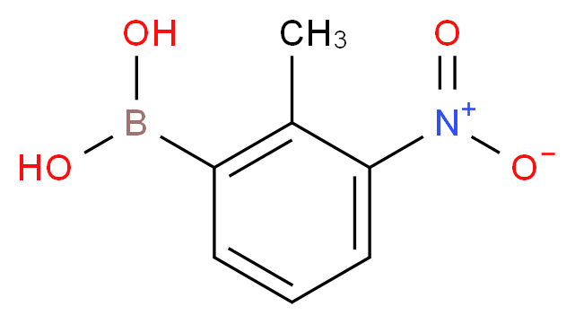 (2-methyl-3-nitrophenyl)boronic acid_分子结构_CAS_1072945-60-8