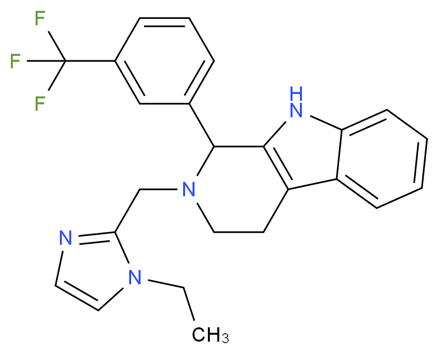 2-[(1-ethyl-1H-imidazol-2-yl)methyl]-1-[3-(trifluoromethyl)phenyl]-2,3,4,9-tetrahydro-1H-beta-carboline_分子结构_CAS_)