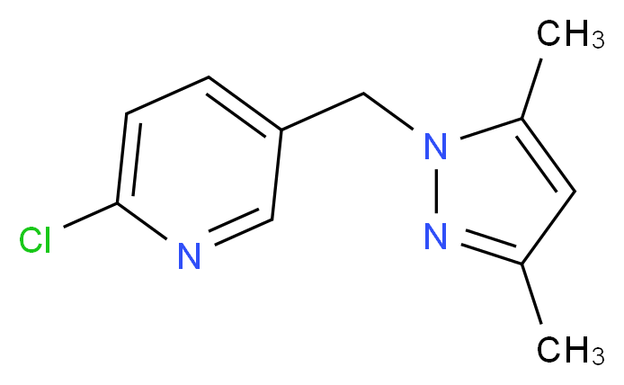 2-chloro-5-[(3,5-dimethyl-1H-pyrazol-1-yl)methyl]pyridine_分子结构_CAS_956356-31-3