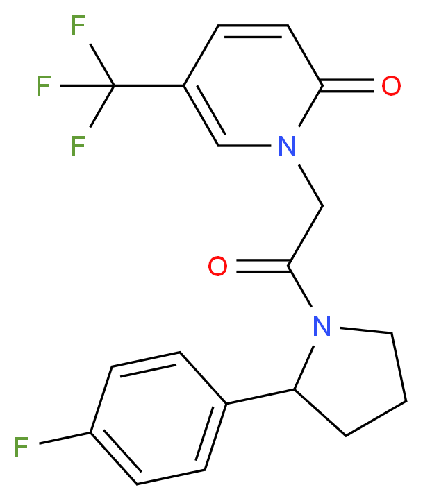 1-{2-[2-(4-fluorophenyl)-1-pyrrolidinyl]-2-oxoethyl}-5-(trifluoromethyl)-2(1H)-pyridinone_分子结构_CAS_)