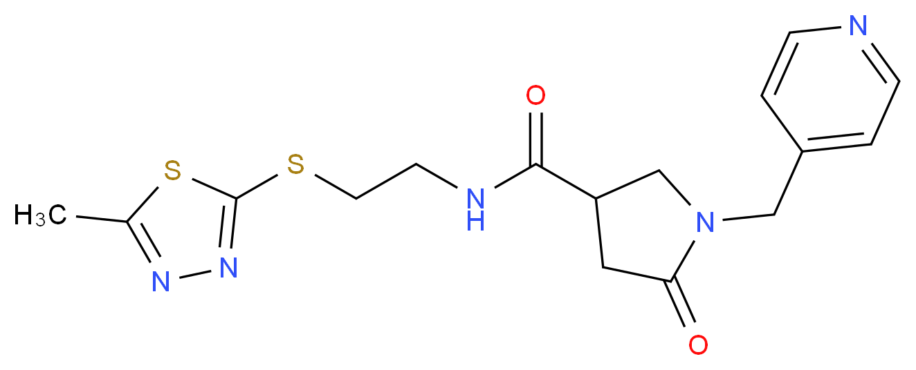 N-{2-[(5-methyl-1,3,4-thiadiazol-2-yl)thio]ethyl}-5-oxo-1-(4-pyridinylmethyl)-3-pyrrolidinecarboxamide_分子结构_CAS_)