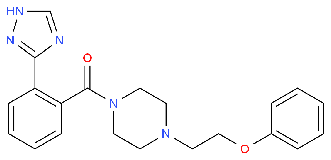 1-(2-phenoxyethyl)-4-[2-(1H-1,2,4-triazol-3-yl)benzoyl]piperazine_分子结构_CAS_)
