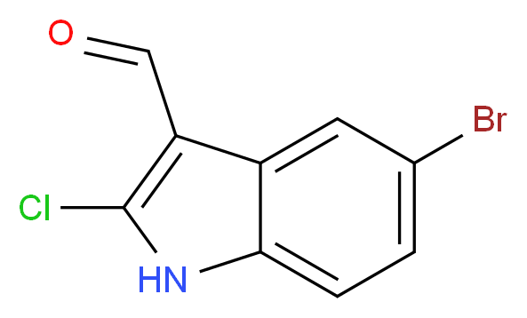5-Bromo-2-chloro-1H-indole-3-carbaldehyde_分子结构_CAS_)