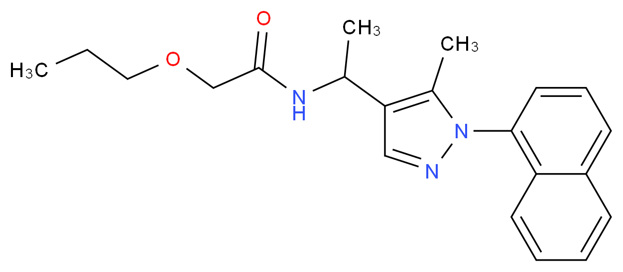 N-{1-[5-methyl-1-(1-naphthyl)-1H-pyrazol-4-yl]ethyl}-2-propoxyacetamide_分子结构_CAS_)
