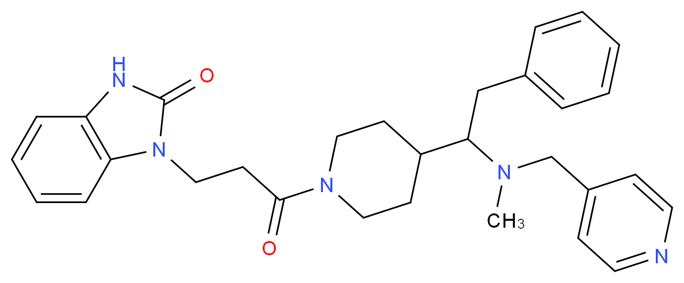 1-[3-(4-{1-[methyl(4-pyridinylmethyl)amino]-2-phenylethyl}-1-piperidinyl)-3-oxopropyl]-1,3-dihydro-2H-benzimidazol-2-one_分子结构_CAS_)