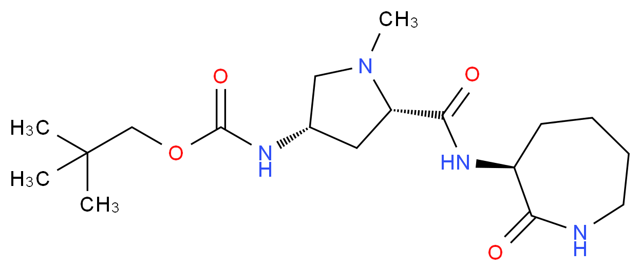 2,2-dimethylpropyl [(3S,5S)-1-methyl-5-({[(3S)-2-oxoazepan-3-yl]amino}carbonyl)pyrrolidin-3-yl]carbamate_分子结构_CAS_)