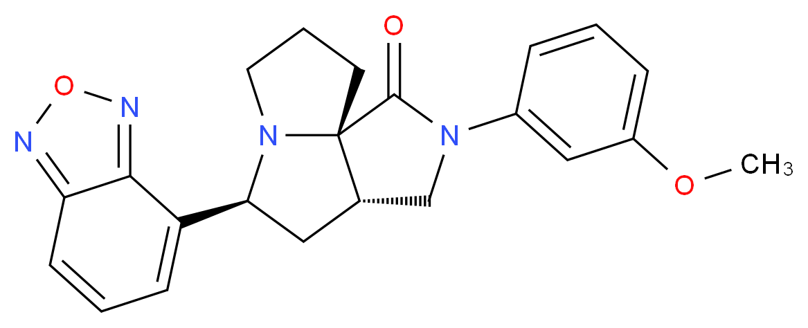 (3aS*,5S*,9aS*)-5-(2,1,3-benzoxadiazol-4-yl)-2-(3-methoxyphenyl)hexahydro-7H-pyrrolo[3,4-g]pyrrolizin-1(2H)-one_分子结构_CAS_)