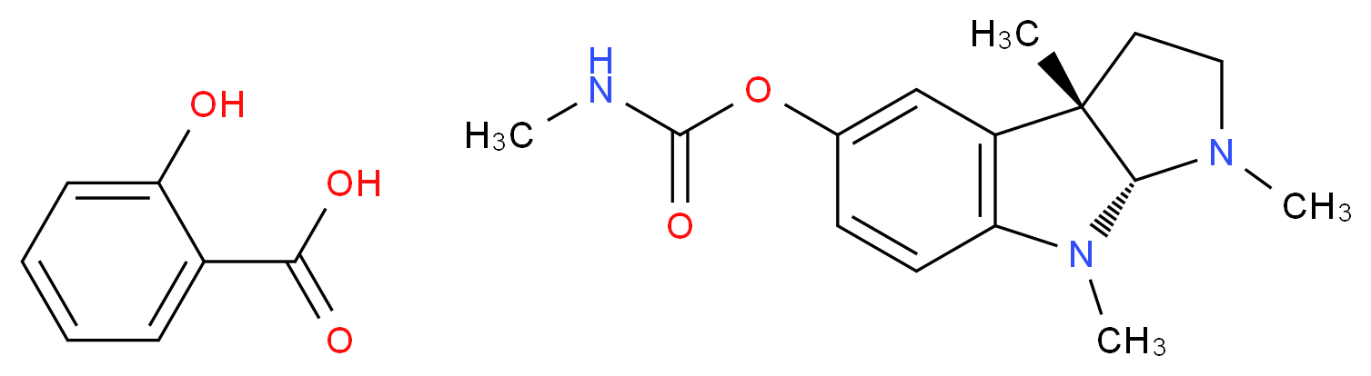 2-hydroxybenzoic acid (3aS,8aR)-1,3a,8-trimethyl-1H,2H,3H,3aH,8H,8aH-pyrrolo[2,3-b]indol-5-yl N-methylcarbamate_分子结构_CAS_57-64-7