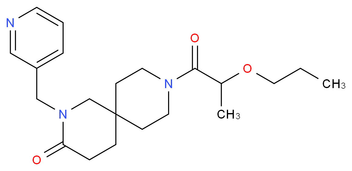 9-(2-propoxypropanoyl)-2-(pyridin-3-ylmethyl)-2,9-diazaspiro[5.5]undecan-3-one_分子结构_CAS_)