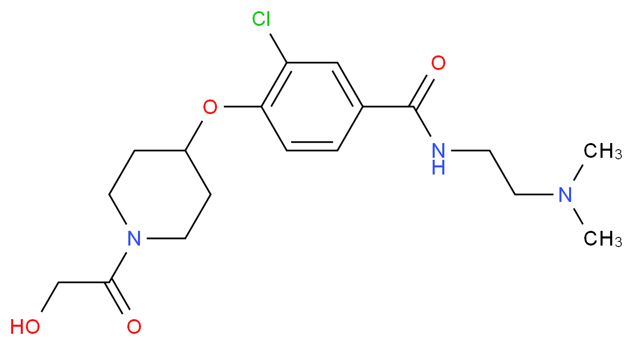 3-chloro-N-[2-(dimethylamino)ethyl]-4-[(1-glycoloylpiperidin-4-yl)oxy]benzamide_分子结构_CAS_)