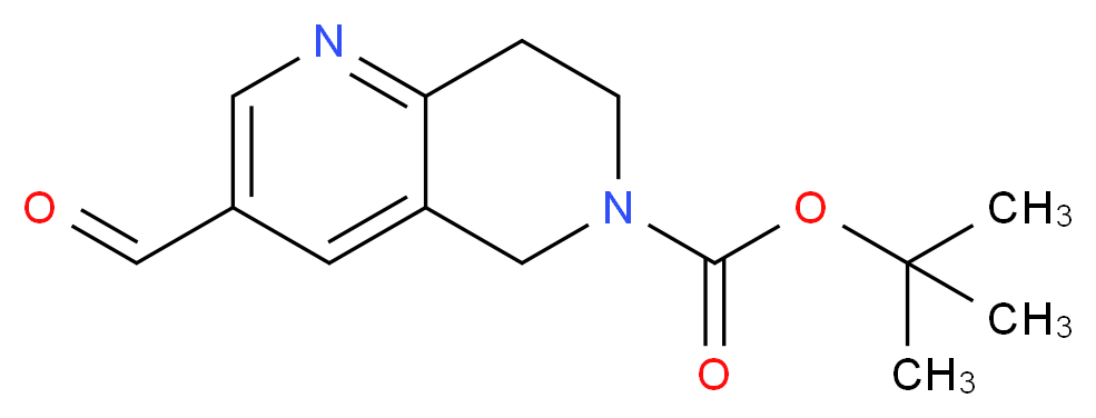 tert-butyl 3-formyl-7,8-dihydro-1,6-naphthyridine-6(5H)-carboxylate_分子结构_CAS_1196147-67-7)