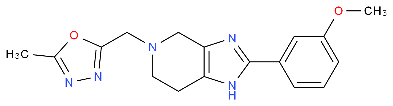 2-(3-methoxyphenyl)-5-[(5-methyl-1,3,4-oxadiazol-2-yl)methyl]-4,5,6,7-tetrahydro-1H-imidazo[4,5-c]pyridine_分子结构_CAS_)