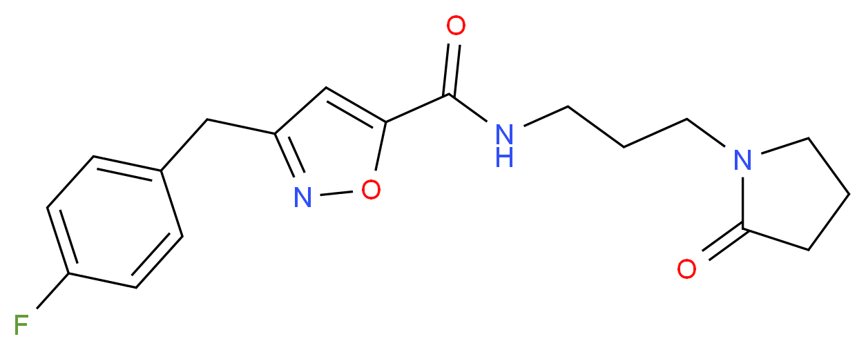 3-(4-fluorobenzyl)-N-[3-(2-oxo-1-pyrrolidinyl)propyl]-5-isoxazolecarboxamide_分子结构_CAS_)