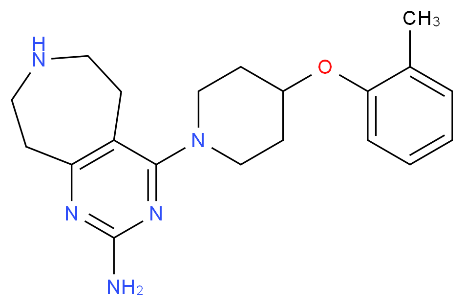 4-[4-(2-methylphenoxy)piperidin-1-yl]-6,7,8,9-tetrahydro-5H-pyrimido[4,5-d]azepin-2-amine_分子结构_CAS_)