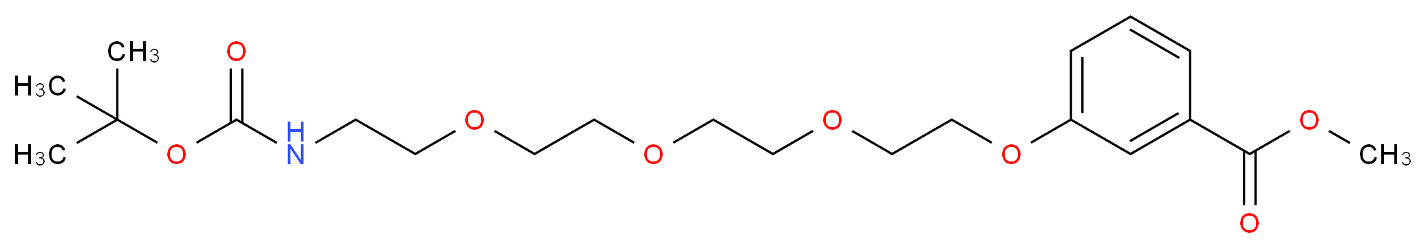 methyl 3-(2-{2-[2-(2-{[(tert-butoxy)carbonyl]amino}ethoxy)ethoxy]ethoxy}ethoxy)benzoate_分子结构_CAS_1076199-20-6