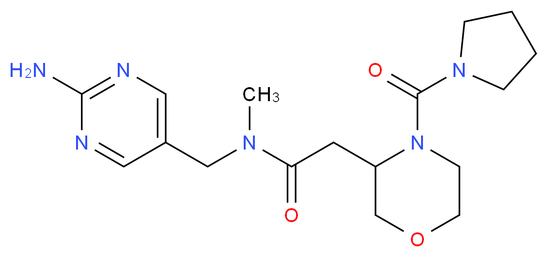 N-[(2-amino-5-pyrimidinyl)methyl]-N-methyl-2-[4-(1-pyrrolidinylcarbonyl)-3-morpholinyl]acetamide_分子结构_CAS_)