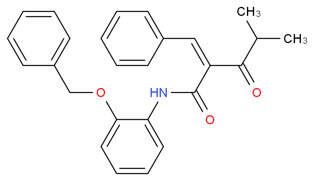 N-2-Benzyloxyphenyl α-Benzilidene Isobutyrylacetamide_分子结构_CAS_163217-77-4)