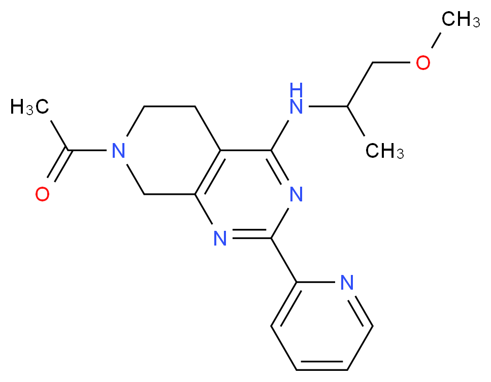 7-acetyl-N-(2-methoxy-1-methylethyl)-2-pyridin-2-yl-5,6,7,8-tetrahydropyrido[3,4-d]pyrimidin-4-amine_分子结构_CAS_)