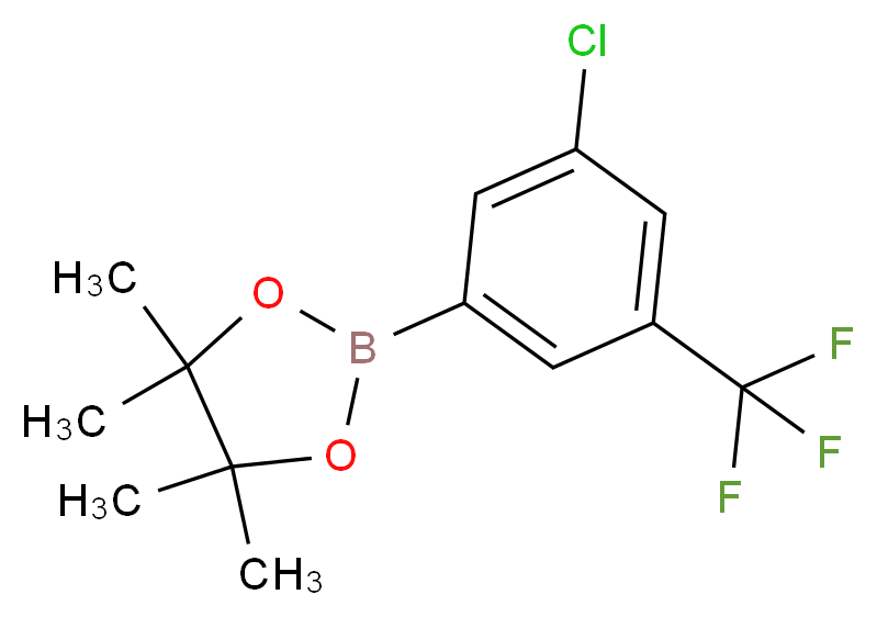 3-氯-5-(三氟甲基)苯硼酸频哪醇酯_分子结构_CAS_942069-65-0)