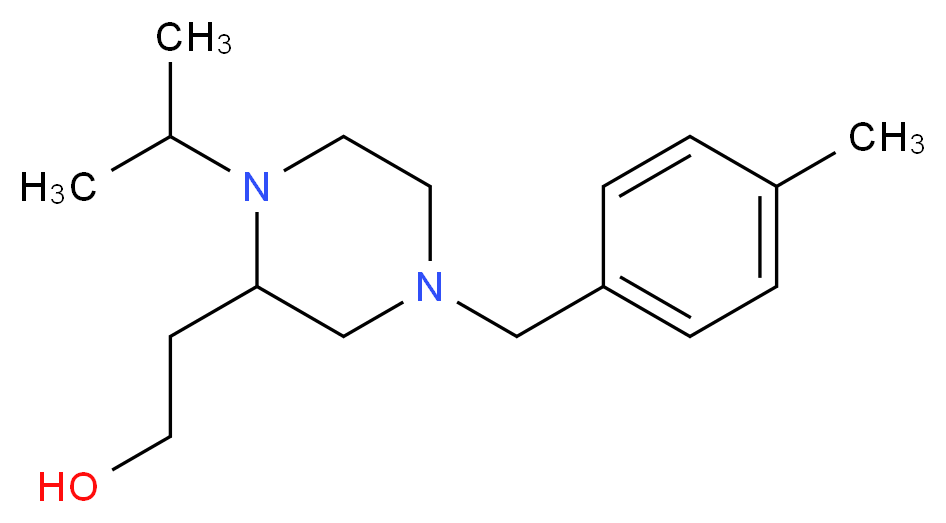 2-[1-isopropyl-4-(4-methylbenzyl)-2-piperazinyl]ethanol_分子结构_CAS_)