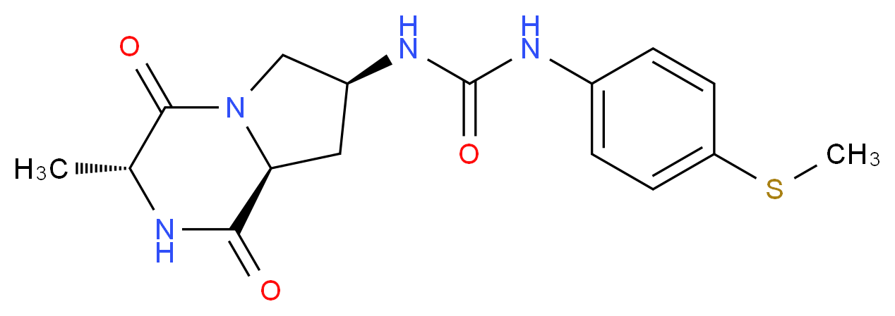 N-[(3R,7S,8aS)-3-methyl-1,4-dioxooctahydropyrrolo[1,2-a]pyrazin-7-yl]-N'-[4-(methylthio)phenyl]urea_分子结构_CAS_)