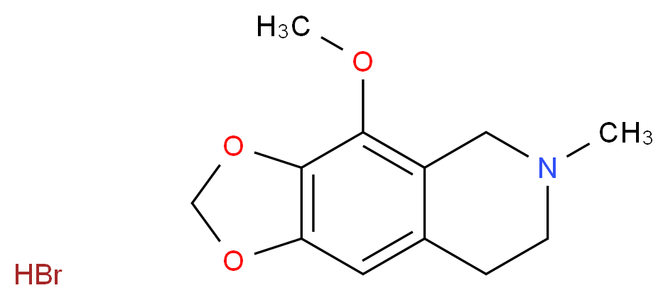 4-methoxy-6-methyl-2H,5H,6H,7H,8H-[1,3]dioxolo[4,5-g]isoquinoline hydrobromide_分子结构_CAS_5985-00-2