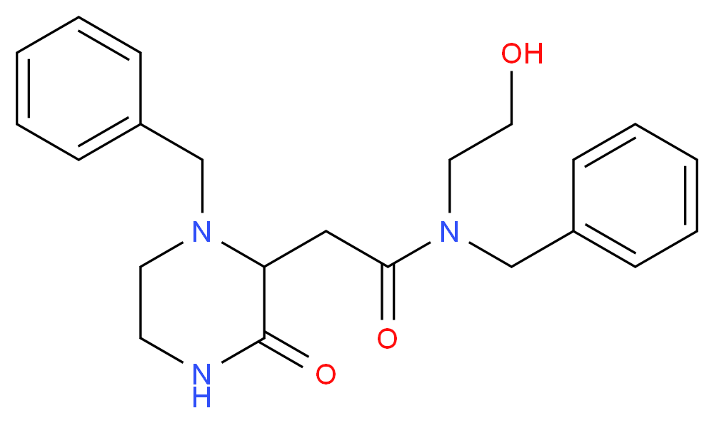 N-benzyl-2-(1-benzyl-3-oxo-2-piperazinyl)-N-(2-hydroxyethyl)acetamide_分子结构_CAS_)