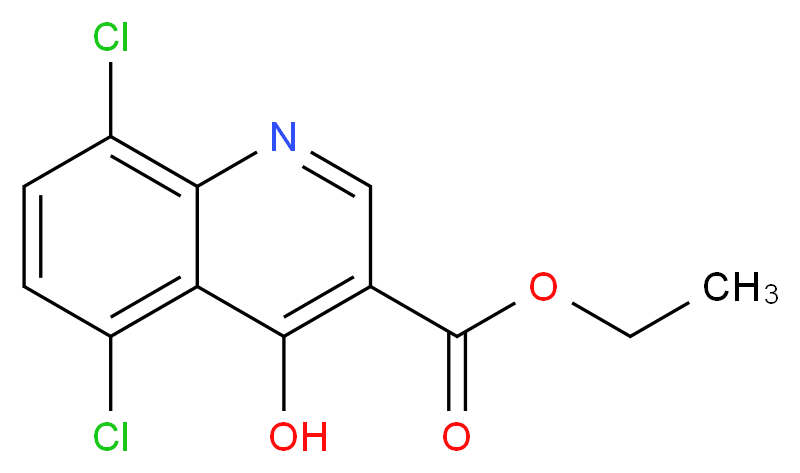 5,8-DICHLORO-4-HYDROXYQUINOLINE-3-CARBOXYLIC ACID ETHYL ESTER_分子结构_CAS_35975-58-7)