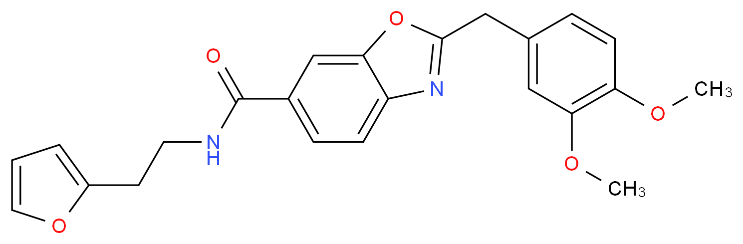 2-(3,4-dimethoxybenzyl)-N-[2-(2-furyl)ethyl]-1,3-benzoxazole-6-carboxamide_分子结构_CAS_)