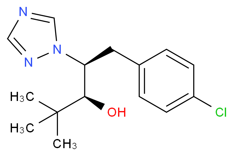 (2S,3S)-1-(4-chlorophenyl)-4,4-dimethyl-2-(1H-1,2,4-triazol-1-yl)pentan-3-ol_分子结构_CAS_76738-62-0