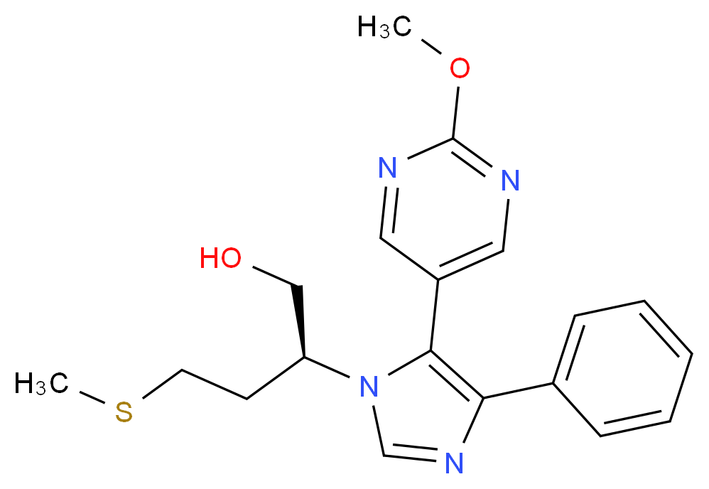 (2S)-2-[5-(2-methoxypyrimidin-5-yl)-4-phenyl-1H-imidazol-1-yl]-4-(methylthio)butan-1-ol_分子结构_CAS_)