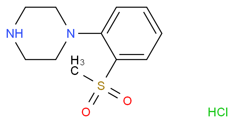 1-[2-(Methylsulphonyl)phenyl]piperazine hydrochloride_分子结构_CAS_916488-42-1)