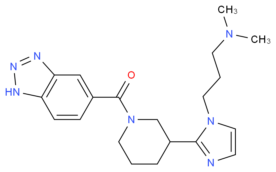 (3-{2-[1-(1H-1,2,3-benzotriazol-5-ylcarbonyl)piperidin-3-yl]-1H-imidazol-1-yl}propyl)dimethylamine_分子结构_CAS_)