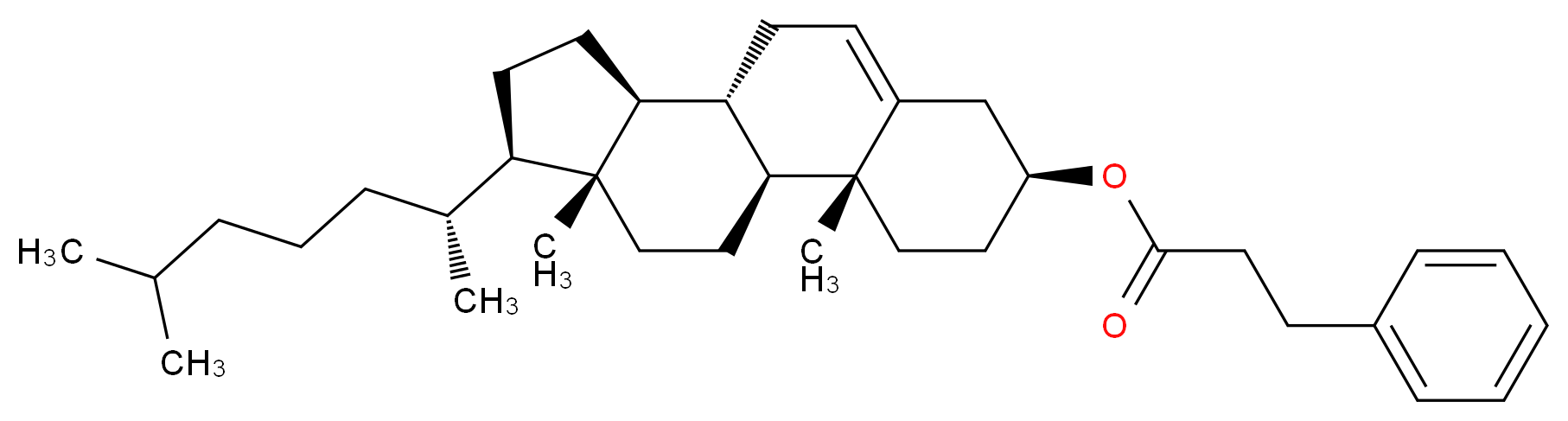 (1S,2R,5S,10S,11S,14R,15R)-2,15-dimethyl-14-[(2R)-6-methylheptan-2-yl]tetracyclo[8.7.0.0<sup>2</sup>,<sup>7</sup>.0<sup>1</sup><sup>1</sup>,<sup>1</sup><sup>5</sup>]heptadec-7-en-5-yl 3-phenylpropanoate_分子结构_CAS_14914-99-9