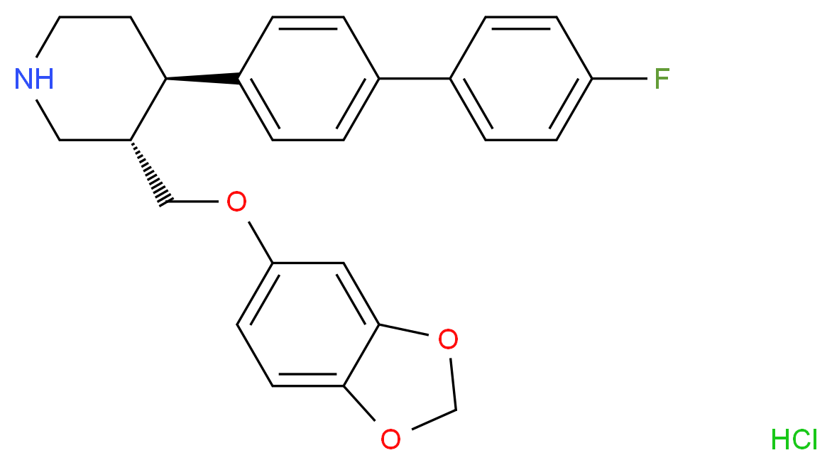 rac-trans-4-Defluoro-4-(4-fluorophenyl) Paroxetine Hydrochloride_分子结构_CAS_1217655-87-2)