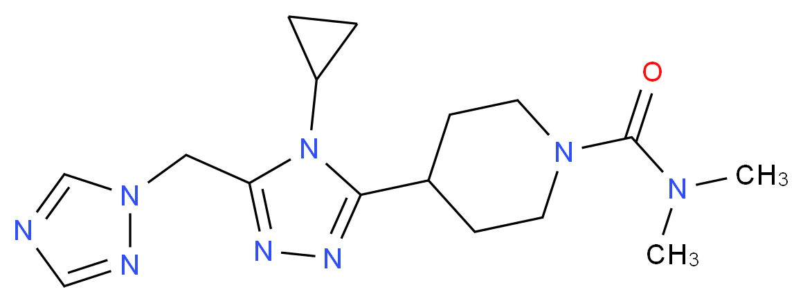 4-[4-cyclopropyl-5-(1H-1,2,4-triazol-1-ylmethyl)-4H-1,2,4-triazol-3-yl]-N,N-dimethylpiperidine-1-carboxamide_分子结构_CAS_)