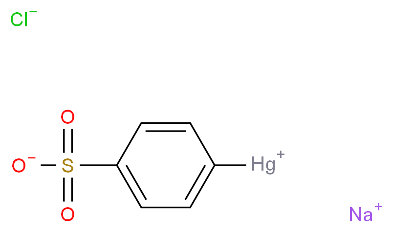 sodium (4-sulfonatophenyl)mercuryylium chloride_分子结构_CAS_14110-97-5