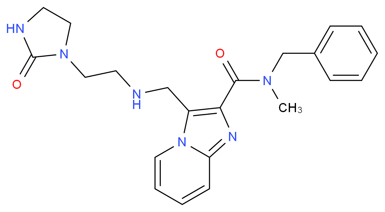 N-benzyl-N-methyl-3-({[2-(2-oxo-1-imidazolidinyl)ethyl]amino}methyl)imidazo[1,2-a]pyridine-2-carboxamide_分子结构_CAS_)