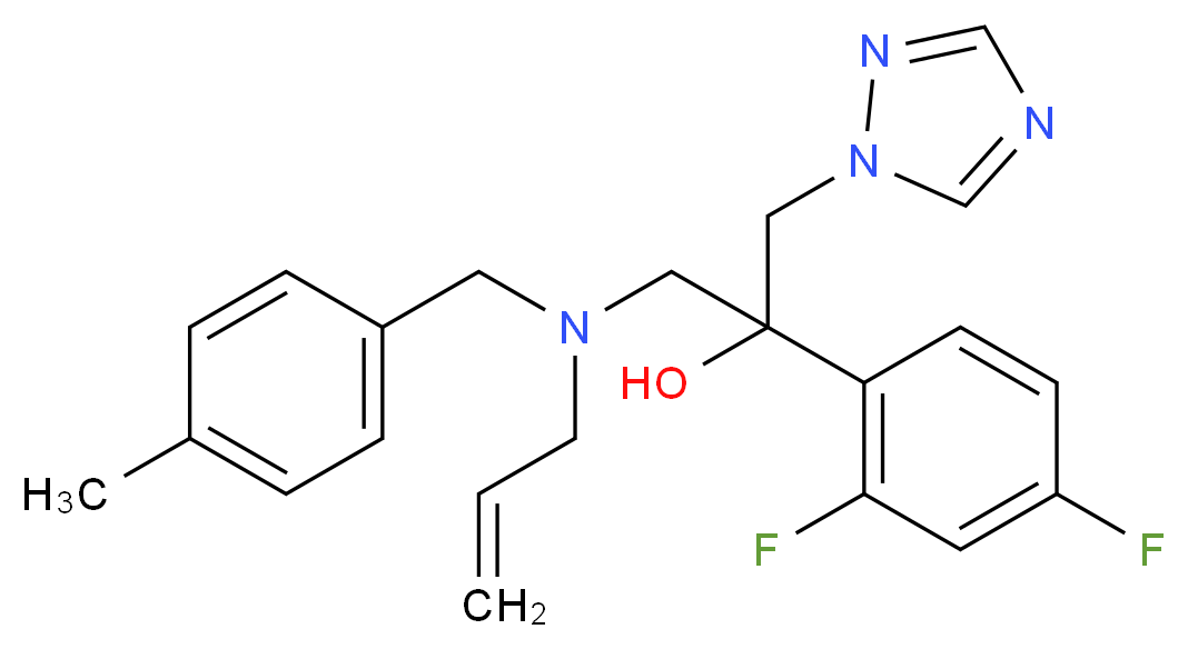 2-(2,4-difluorophenyl)-1-{[(4-methylphenyl)methyl](prop-2-en-1-yl)amino}-3-(1H-1,2,4-triazol-1-yl)propan-2-ol_分子结构_CAS_1155361-09-3