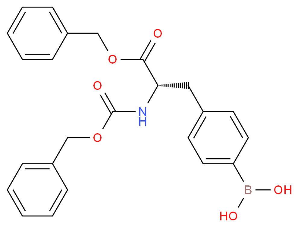 (S)-(4-(3-(Benzyloxy)-2-(((benzyloxy)carbonyl)amino)-3-oxopropyl)phenyl)boronic acid_分子结构_CAS_866114-96-7)