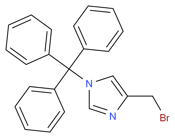 4-(bromomethyl)-1-(triphenylmethyl)-1H-imidazole_分子结构_CAS_562074-49-1