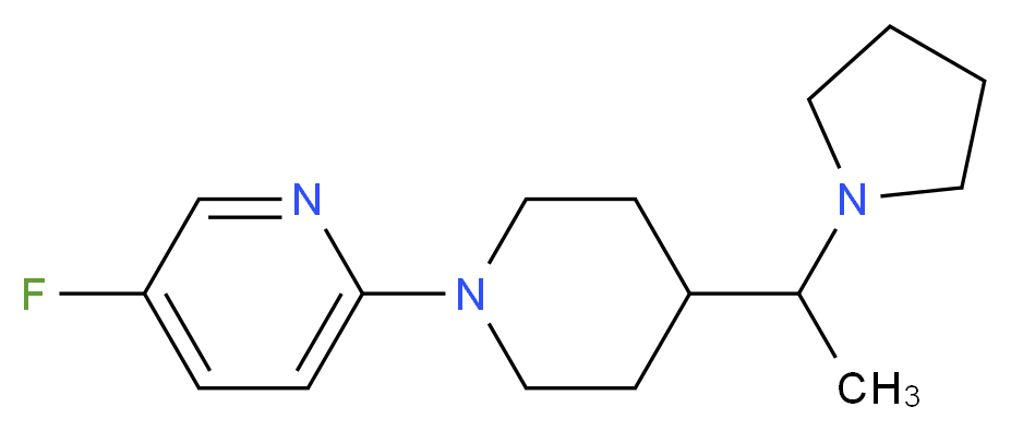 5-fluoro-2-{4-[1-(1-pyrrolidinyl)ethyl]-1-piperidinyl}pyridine_分子结构_CAS_)