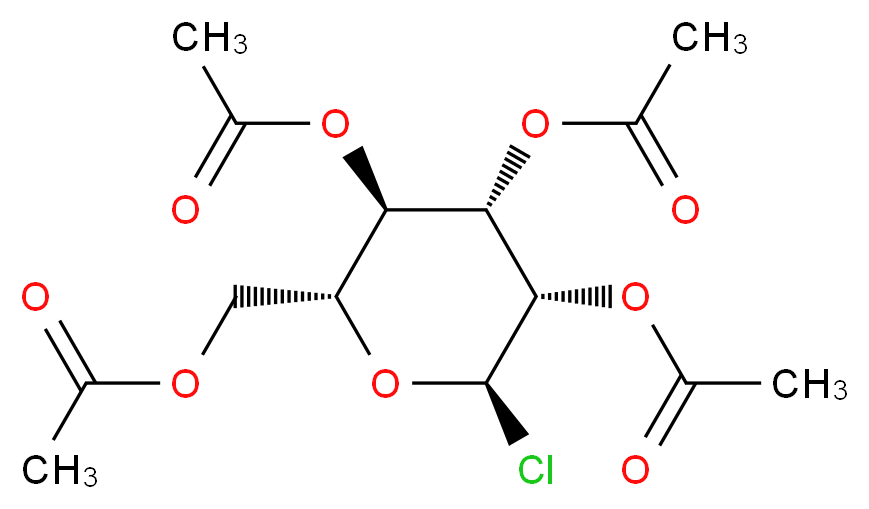 [(2R,3R,4S,5S,6R)-3,4,5-tris(acetyloxy)-6-chlorooxan-2-yl]methyl acetate_分子结构_CAS_14257-40-0