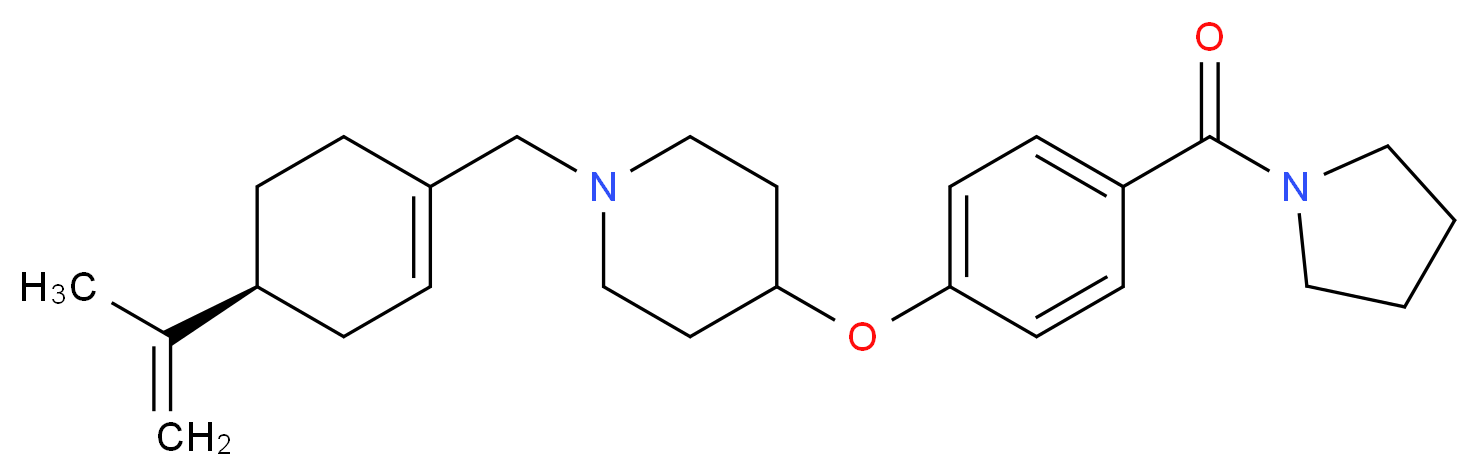 1-{[(4S)-4-isopropenyl-1-cyclohexen-1-yl]methyl}-4-[4-(1-pyrrolidinylcarbonyl)phenoxy]piperidine_分子结构_CAS_)