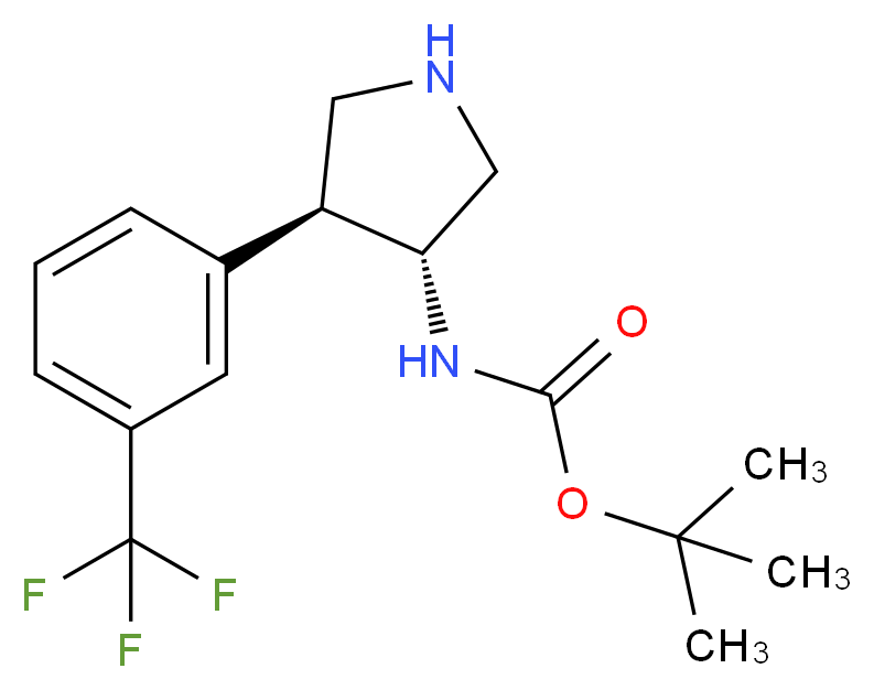 tert-butyl N-[(3R,4S)-4-[3-(trifluoromethyl)phenyl]pyrrolidin-3-yl]carbamate_分子结构_CAS_1260592-06-0