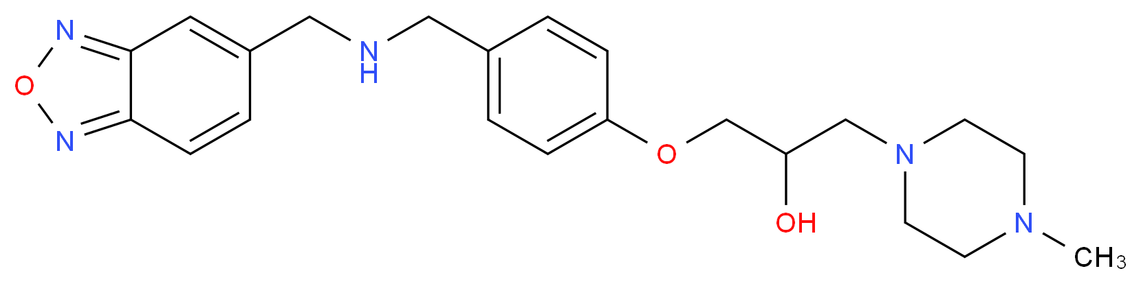 1-(4-{[(2,1,3-benzoxadiazol-5-ylmethyl)amino]methyl}phenoxy)-3-(4-methyl-1-piperazinyl)-2-propanol_分子结构_CAS_)