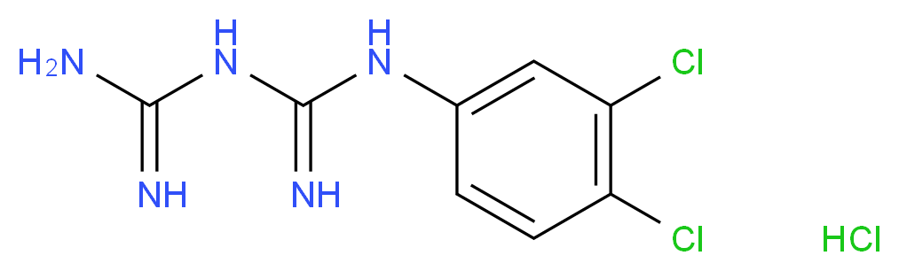 1-carbamimidamido-N-(3,4-dichlorophenyl)methanimidamide hydrochloride_分子结构_CAS_21703-08-2