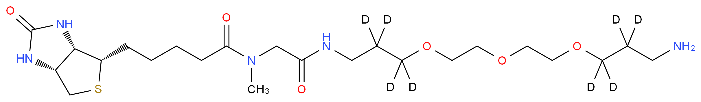 13-Amino-4,7,10-trioxatridecanyl-2,2',3,3',11,11',12,12'-d8)-N-methyl-N-biotinylglycinamide_分子结构_CAS_)